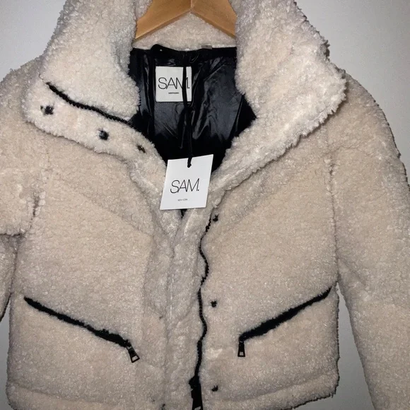 SAM. NYC Girls Sherpa Mid Coat – Size 8 (Almond) – NWT - Picture 5 of 14